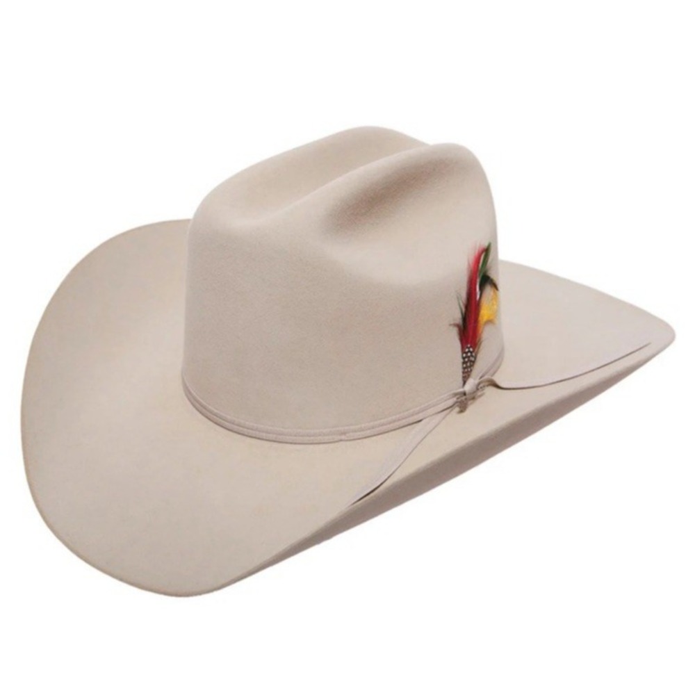 Vintage Stetson 4x Beaver Cowboy Hat SIZE 7 1/2 FEATHER Silver Belly NO BOX - Picture 3 of 9